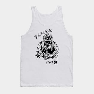 Bombs Away WW2 Skull Pilot Bomber Skeleton Tank Top